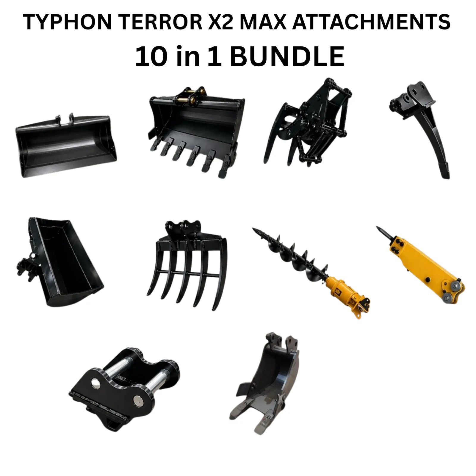 Ultimate 10 in 1 Attachment for TYPHON TERROR X2 Pro & X2 Max Mini Excavator
